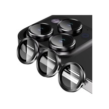 Apple Uyumlu iPhone 15 Pro Max Raze Metal Kamera Lens Koruyucu Siyah