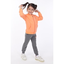 Toontoy Kids Toontoy Kız Çocuk 3lü Baskılı Eşofman Takım Oranj