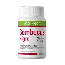 Voonka Sambucus Nigra Kara Mürver 42 Çiğneme Tableti