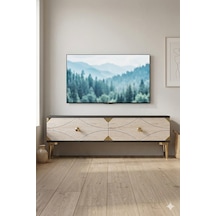 Tsa1297atg Alfa Tv Sehpası Antrasit-traverten-gold 120cm