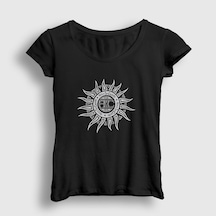 Presmono Kadın Sun Alice In Chains T-shirt Siyah