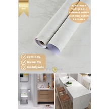Trendpoint Kendinden Yapışkanlı Mermer Görünümlü 60cm 500cm Premium Zemin Duvar Kağıdı Dolap Kaplama