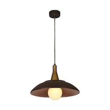 S Retro Rustik Metal Sarkıt Avize Siyah Içi Beyaz Mat Gold Askı B04 Siyah