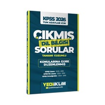 2026 Kpss Tüm Adaylar İçin Dil Bilgisi Tamamı Çözümlü Çıkmış Sorular Konularına Göre Düzenlenmiş