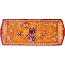 Karaca New Year Yılbaşı Gingerbread Kayık Tabak 35 Cm