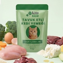Kito Fresh Tavuk Etli Kedi Yemeği %100 Taze İçerikli Mama 80 G