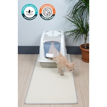 50x110 Cm Hücreli Kedi Kumu Paspası Kedi Matı Kedi Tuvalet Önü Paspası Beyaz