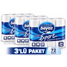 Mavi Beyaz Ev Tipi Tuvalet Kağıdı 3x24 Lü 180 Yaprak