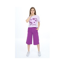 Toontoy Kız Çocuk Flw Paradıse Yazı Baskılı Kaprili Takım Açık Lila