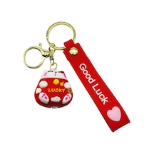 Sevimli Anahtarlık Karikatür Şanslı Kedi Anahtarlık Kırmızı