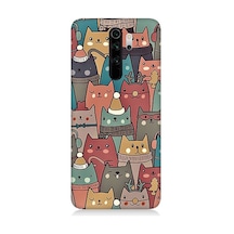 Xiaomi Redmi Note 8 Pro Uyumlu Silikon Kılıf Yılbaşı Kış Ve Kediler