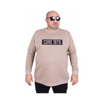 Moc Grande Mocgrande Erkek Büyük Beden Sıfır Yaka 3ip Sweat Core 1975 24209 Camel Camel