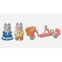 Calico Critters Husky Tandem Cycling Set Figür Oyunca Seti