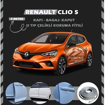 Renault Clio 5 Oto Araç Kapı Koruma Fitili 5metre Parlak Gri Renk