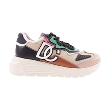 Dgn Es7005-22y Kadın Bağcıklı Kalın Taban Sneakers Ayakkabı ES705-2007-R8185 Siyah - Ten