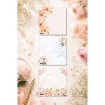 Çiçek Bloknot - 9 9 Cm Ebat- 50 Yaprak - Notepad - Memopad - Çizgisiz Not Kağıdı- To Do List - 3592