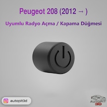 Peugeot 208 2012 Uyumlu Radyo Açma / Kapama Düğmesi