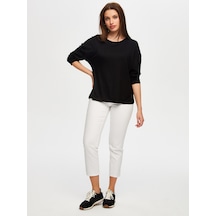 Yuvarlak Yaka Uzun Kol T-shirt B00019-1 B00019-110 Siyah