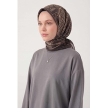Silk Home Viskon Velora Eşarp Dört Mevsim Kilim Desen Koyu Füme 90x90 Çok Renkli