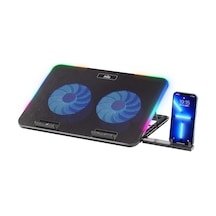 Classone Mila Serisi M2 R-type Rgb Işıklı, 2 Büyük Fan, Telefon Standı,2 Usb Notebook Soğutucu Stand