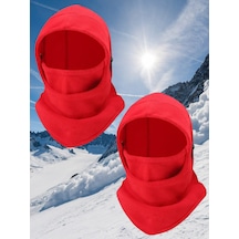 Tezzgelsin Unisex Rüzgar Geçirmez Kar Maskesi Kırmızı - Kırmızı