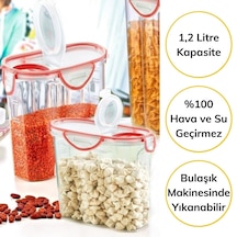 Buffer Kilitli Kapaklı Contalı Hava,su Sıvı Geçirmez 1,2 Litre Erzak Saklama Kabı-sa580
