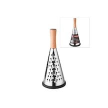 Lüx Paslanmaz Çelik 4 Taraflı Konik Ahşap Saplı Rende 02