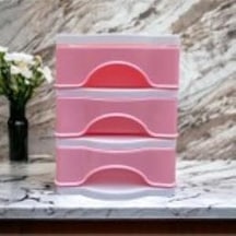 Tr 3 Çekmeceli Masa Üstü Çekmece Sert Plastik/organizer Fosforlu Seri - Pembe Renk Genel