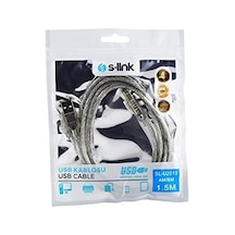 Sl-u2015 Usb2.0 1.5m Şeffaf Yazıcı Kablosu, Şeffaf Diğer