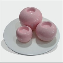 Seramik Krem Pembe Mumluk Seti Biblo