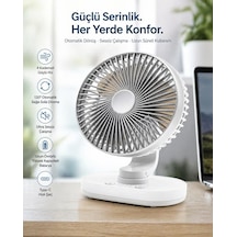 Masaüstü Vantilatör 120 Otomatik Döner Başlık 4 Kademeli Hız Sessiz Mini Fan, Taşınabilir, Uzun Süre Kullanım, Ofis & Ev İçin