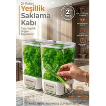 Tr Yeşillik Saklama Kabı - Taze Yeşillik İçin - Soğan Maydanoz Vb Yeşillik Saklama 2 Li Set 721957 Diğer