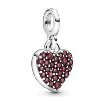 Nur Silver Pembe Taşlı Kalp Me Gümüş Charm Nur-bl07709