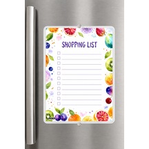 Alışveriş Listesi - A5 - Mıknatıslı - Pvc - Buzdolabı Notluk & Masaüstü - Yaz Sil - Planlayıcı - 4280 Çok Renkli