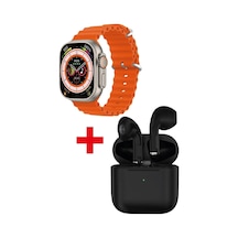 GS8 Watch 8 Ultra Akıllı Saat Turuncu Watch Inc Siyah Pro5 Benzeri Bluetooth Kulaklık Hediye (İthalatçı Garantili)