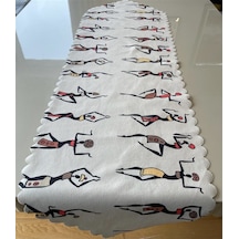 Afrika Kadın Desenli 35x135 CM Lazer Kesim Runner N11.1352