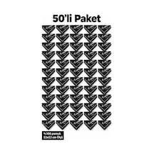 Herşeynota 50 Li Siyah Atatürk İmzalı 52x52 Cm %100 Pamuk Fular Bandana Okul Tören Etkinlik Çok Renkli
