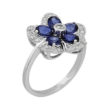 Sirius Pırlanta Ve Oval Safir Taşlı Menekşe Yüzük 0801R0026