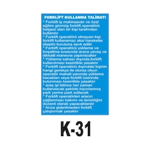 Pvc Dekota Uyarı - Ikaz Levhası Forklift Kullanma Talimatı (258832785)