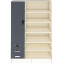 Hyperion Dolap 9 Raflı 3 Çekmeceli 3 Kapaklı 132x44x195 Aytaşı-antrasit/antrasit Antrasıt/antrasıt