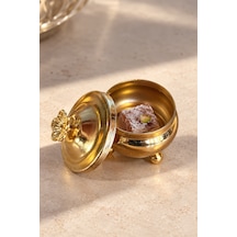 Gold Renk Çiçek Detaylı Kapaklı Lokumluk Şekerlik Ayaklı Mini İkramlık Sunumluk 6x6 Cm Altın - 929140830 Altın - 929140830 Altın