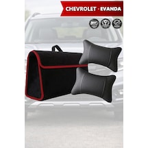 Chevrolet Evanda Uyumlu Bagaj Çantası Siyah Renk Koltuk Yastığı Lüks Model
