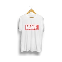 Startmore Unisex Beyaz Oversize Marvel Baskılı T-shirt Beyaz