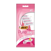 Pure Lady Kadın Tıraş Bıçağı 4'lü Poşet 3 Bıçak , Aloe Vera İle Zenginleştirilmiş Kayganlaştırıcı Jel