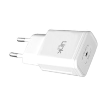 Linktech S664 Premium USB-C Kablolu 20W Type-C Hızlı Şarj Aleti Beyaz