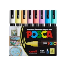 Uni Poster Markörü Posca Set Pc-5m/8c Sc Soft Renk 8 Li