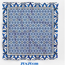 Blue Marifet İşlemesi Desen 70 70cm Bandana/fular Çok Renkli