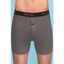 Erkek Füme Likralı Düğmeli Boxer 3'lü Paket 1059 Füme