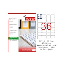 Tanex Tw-2036 Laser Etiket 45 x 30 MM