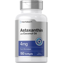 Horbäach Astaxanthin With Coconut Oil Skin Eyes Heart Support 4mg 150 Softgels Aromasız